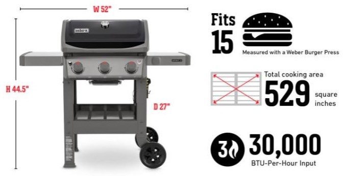 Weber Grills Spirit Gas Grills Spirit II E-310 Spirit II E-310